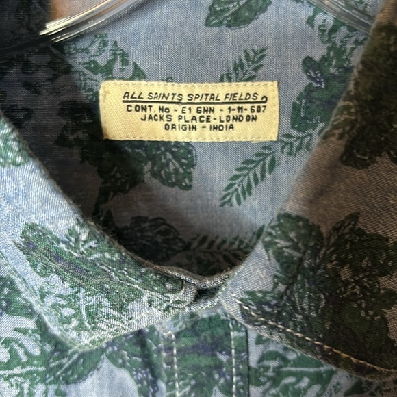All Saints Spital Fields button down casual shirt size Large. - Picture 2 of 6